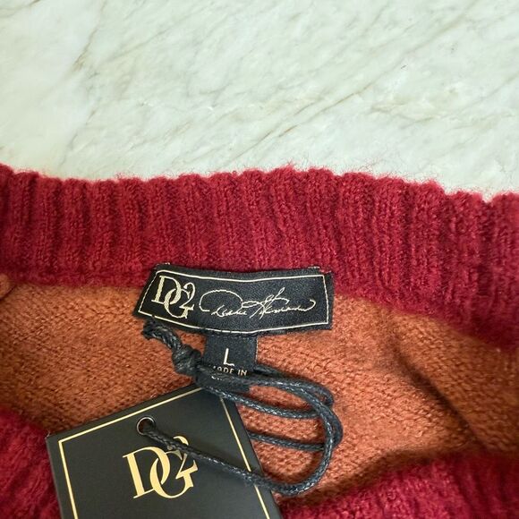 DG2 by Diane Gilman Intarsia Fair Isle Pullover Sweater Size L NWT - Picture 6 of 9